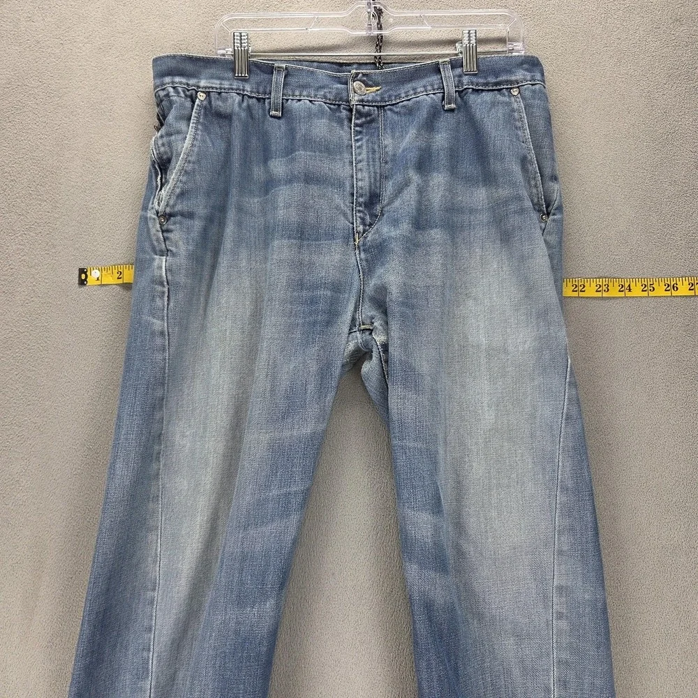 Vintage Levis Engineered Jeans Mens Blue Twisted Medium Wash Zip Fly Fits 34x32
